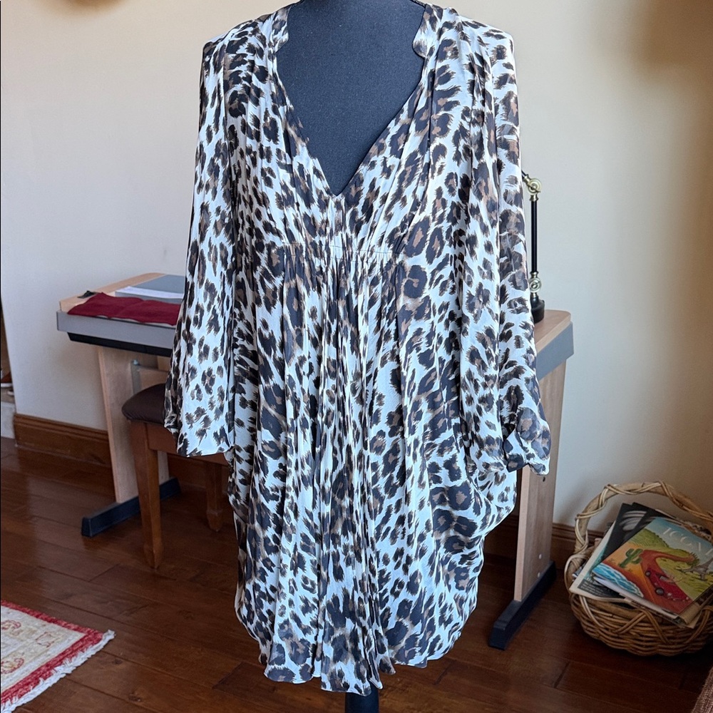 Diane Von Furstenberg Snow Cheetah Silk Dress